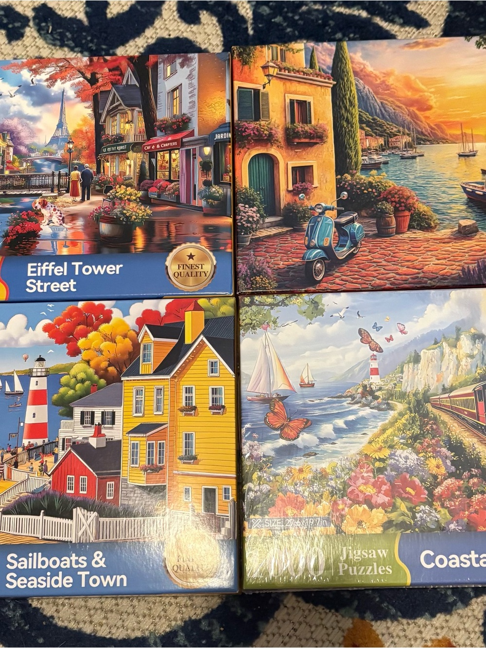 Colorful Coastal Jigsaw Puzzle Set - Assorted Scenic Designs